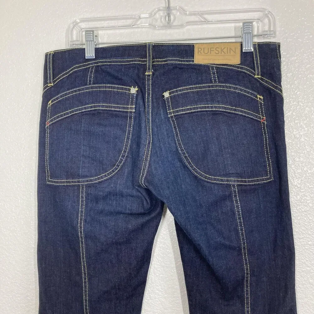 Rufskin Matchstick Jeans Mens 30 Blue Dark Wash Slim Straight Leg Stretch - Picture 2 of 16